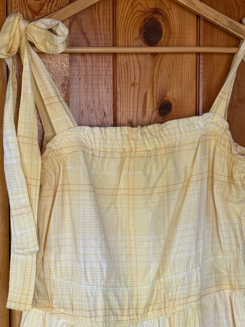Tie-Shoulder Yellow Midi Sundress - Picture 3 of 5